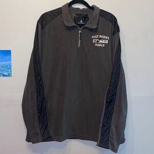 Walt Disney World Mickey Mouse Fleece Quarter-Zip Sweater - Gray - Mens Sz XL